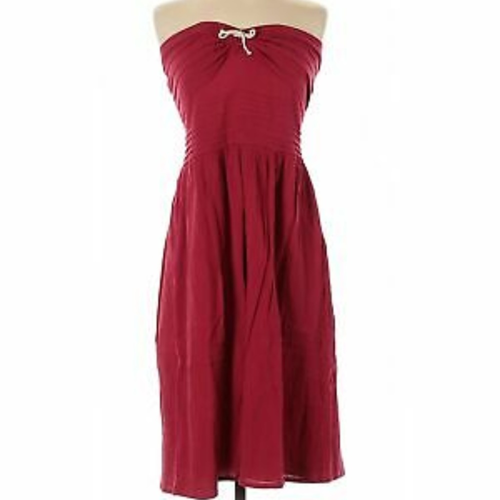 Anthro, Odille Strapless Nautical Strapless Dress